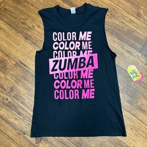 Zumba Fitness Black and Pink Muscle Tee